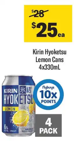 Coles Kirin Hyoketsu Lemon Cans offer