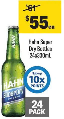 Coles Hahn Super Dry Bottles offer