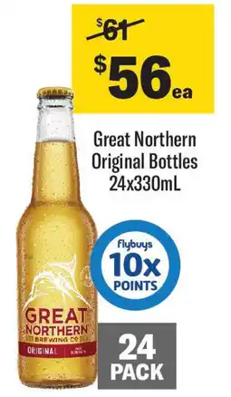 Coles Great Northern Original Bottles offer