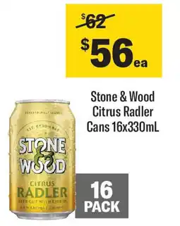 Coles Stone & Wood Citrus Radler Cans offer