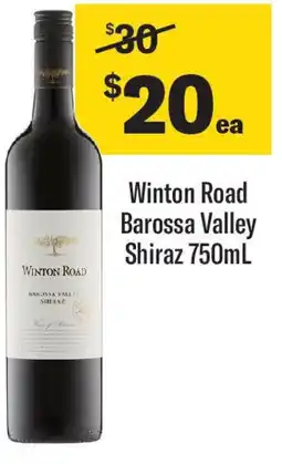 Coles Winton Road Barossa Valley Shiraz offer