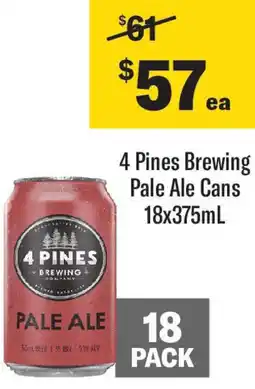 Coles 4 Pines Brewing Pale Ale Cans offer