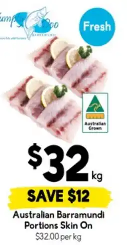 Drakes Australian Barramundi Portions Skin On offer