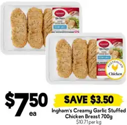 Drakes Ingham's Creamy Garlic Stuffed Chicken Breast offer