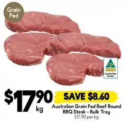 Drakes Australian Grain Fed Beef Round BBQ Steak - Bulk Tray offer
