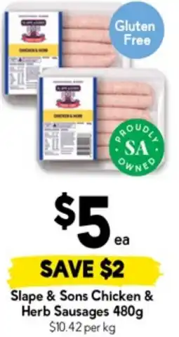 Drakes Slape & Sons Chicken & Herb Sausages offer