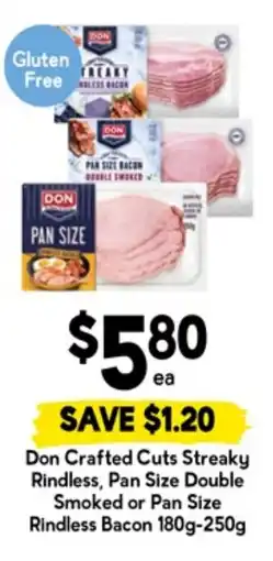 Drakes Don Crafted Cuts Streaky Rindless, Pan Size Double Smoked or Pan Size Rindless Bacon offer