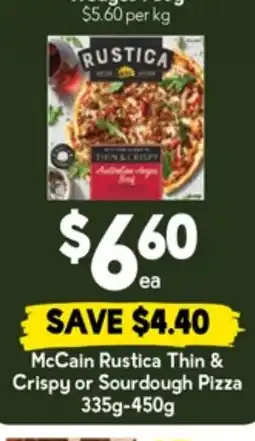 Drakes McCain Rustica Thin & Crispy or Sourdough Pizza offer