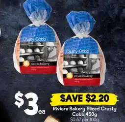 Drakes Riviera Bakery Sliced Crusty Cobb offer