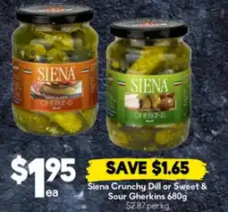 Drakes Siena Crunchy Dill or Sweet & Sour Gherkins offer