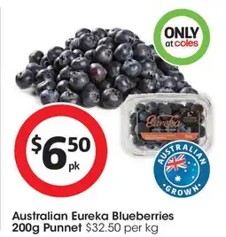 Coles Australian Eureka Blueberries Punnet offer