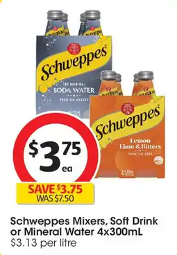 Coles Schweppes Mixers, Soft Drink or Mineral Water offer