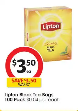 Coles Lipton Black Tea Bags offer
