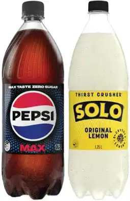 IGA Pepsi or Solo 1.25 Litre Selected Varieties offer