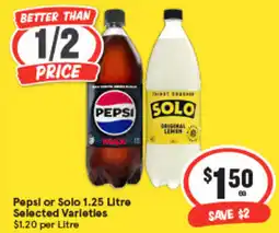 IGA Pepsi or Solo Selected Varieties offer