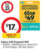 Coles Optus Prepaid SIM offer