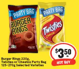 IGA Burger Rings, Twistles or Cheetos Party Bag Selected Varieties offer