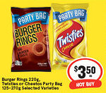 IGA Burger Rings, Twistles or Cheetos Party Bag Selected Varieties offer