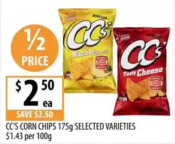 Supabarn Cc's corn chips selected varieties offer