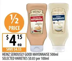 Supabarn Heinz seriously good mayonnaise selected varieties offer