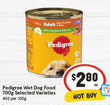 IGA Pedigree Wet Dog Food 700g Selected Varieties offer