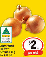 IGA Australian brown onions offer