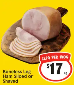 IGA Boneless leg ham sliced or shaved offer