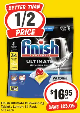 IGA Finish ultimate dishwashing tablets lemon offer