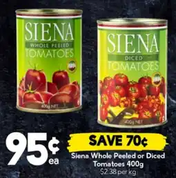 Drakes Siena whole peeled or diced tomatoes offer