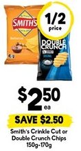 Drakes Smith's crinkle cut or double crunch chips offer