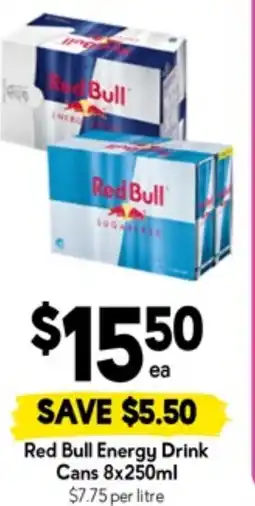 Drakes Red bull energy drink cans offer