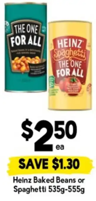 Drakes Heinz baked beans or spaghetti offer