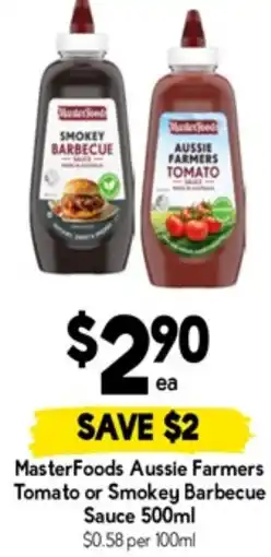 Drakes Masterfoods aussie farmers tomato or smokey barbecue offer