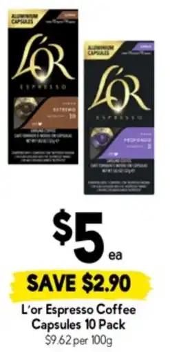Drakes L'or espresso coffee capsules offer