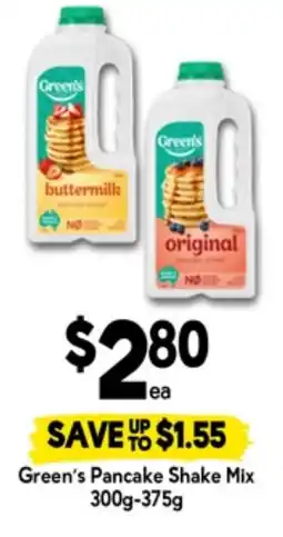 Drakes Green's pancake shake mix offer