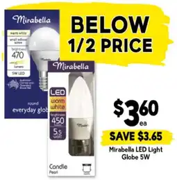 Drakes Mirabella led light globe 5w offer
