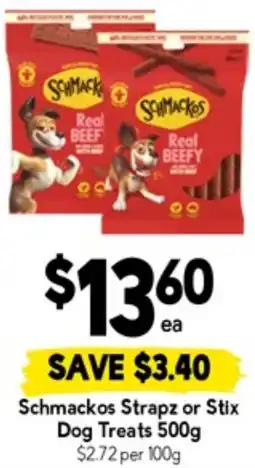 Drakes Schmackos strapz or stix dog treats offer