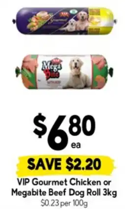 Drakes Vip gourmet chicken or megabite beef dog roll offer