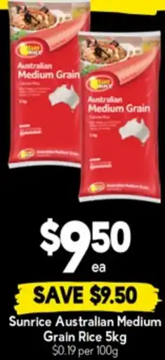 Drakes Sunrice australian medium grain rice offer