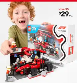 Kmart LEGO City F1 Pit Stop & Pit Crew with Ferrari Car offer