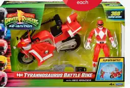 Kmart Mighty Morphin Power Rangers Re-Ignition Tyrannosaurus Battle Bike with Red Ranger offer
