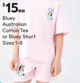 Target Bluey australian cotton tee or bluey short offer