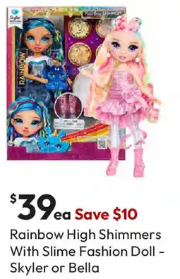 Target Rainbow High Shimmers With Slime Fashion Doll Skyler or Bella offer