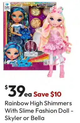 Target Rainbow High Shimmers With Slime Fashion Doll Skyler or Bella offer