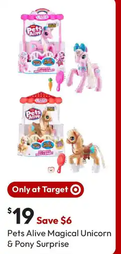 Target Pets Alive Magical Unicorn & Pony Surprise offer