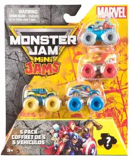 Kmart 5 Pack Marvel Monster Jam Mini Jams Vehicle offer