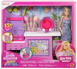 Kmart Barbie Mysteries: Beach Detectives Barbie 'Malibu' Treats and Game Booth Playset offer