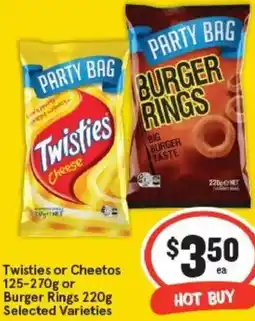 IGA Twisties or Cheetos or Burger Rings offer