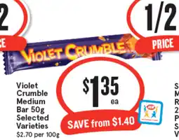 IGA Violet Crumble Medium Bar offer