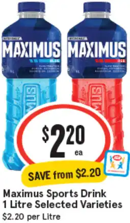 IGA Maximus Sports Drink offer